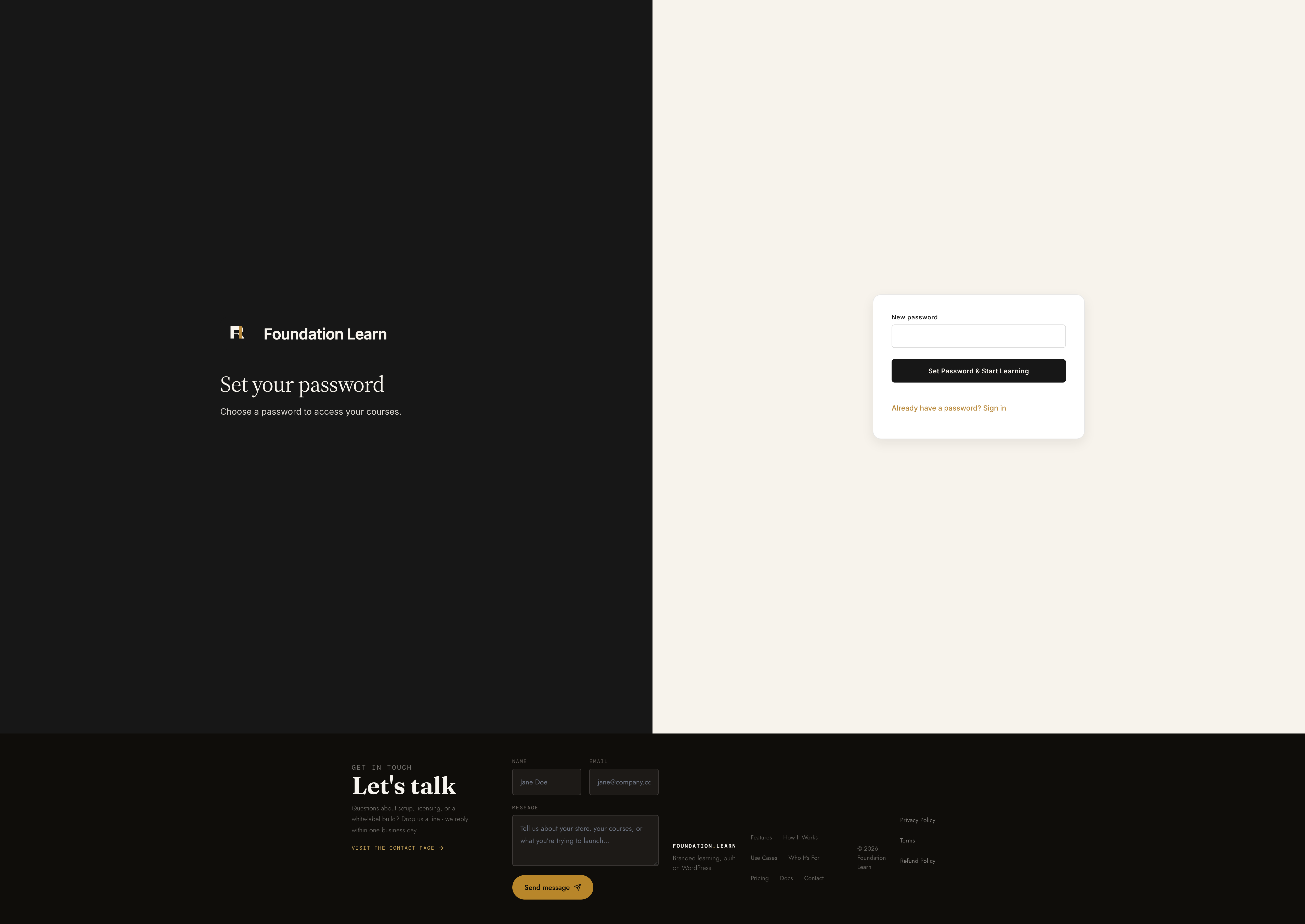 Account activation screen